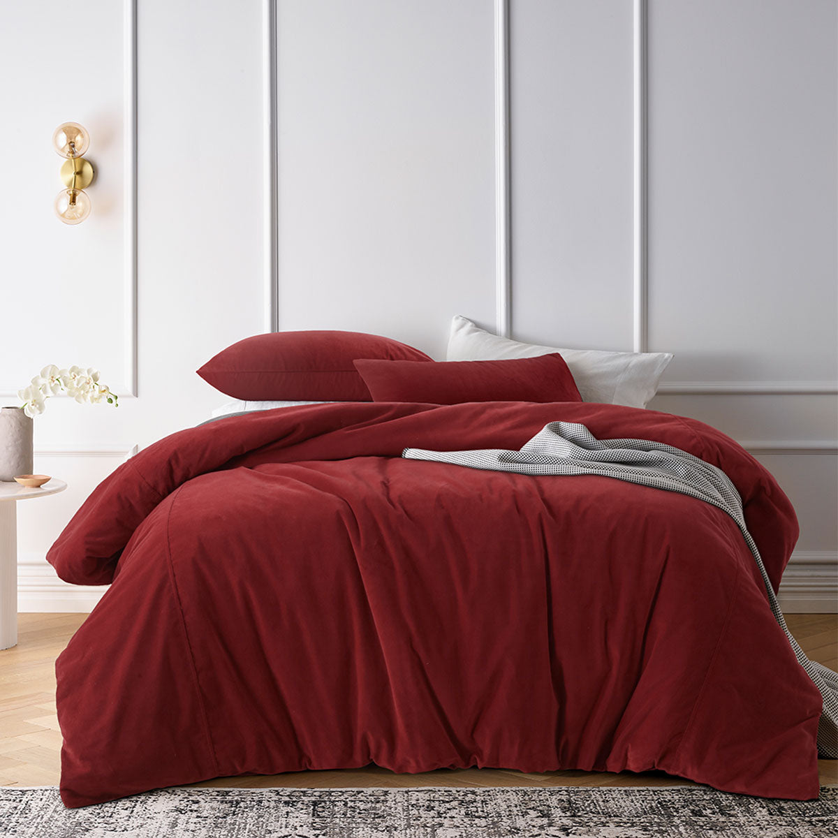 Vintage Design Homewares Cotton Velvet Quilt Cover Set — Classic Colours — Allure Home Collections