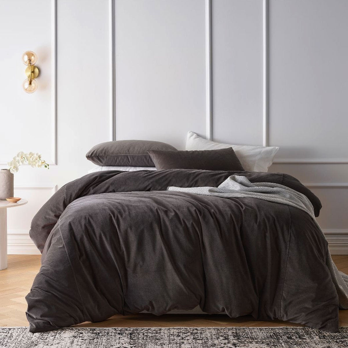 Vintage Design Homewares Cotton Velvet Quilt Cover Set — King and Queen — Allure Home Collections