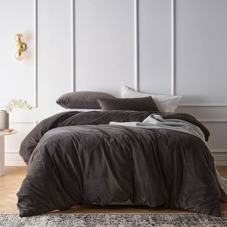 Vintage Design Homewares Cotton Velvet Quilt Cover Set — King and Queen — Allure Home Collections