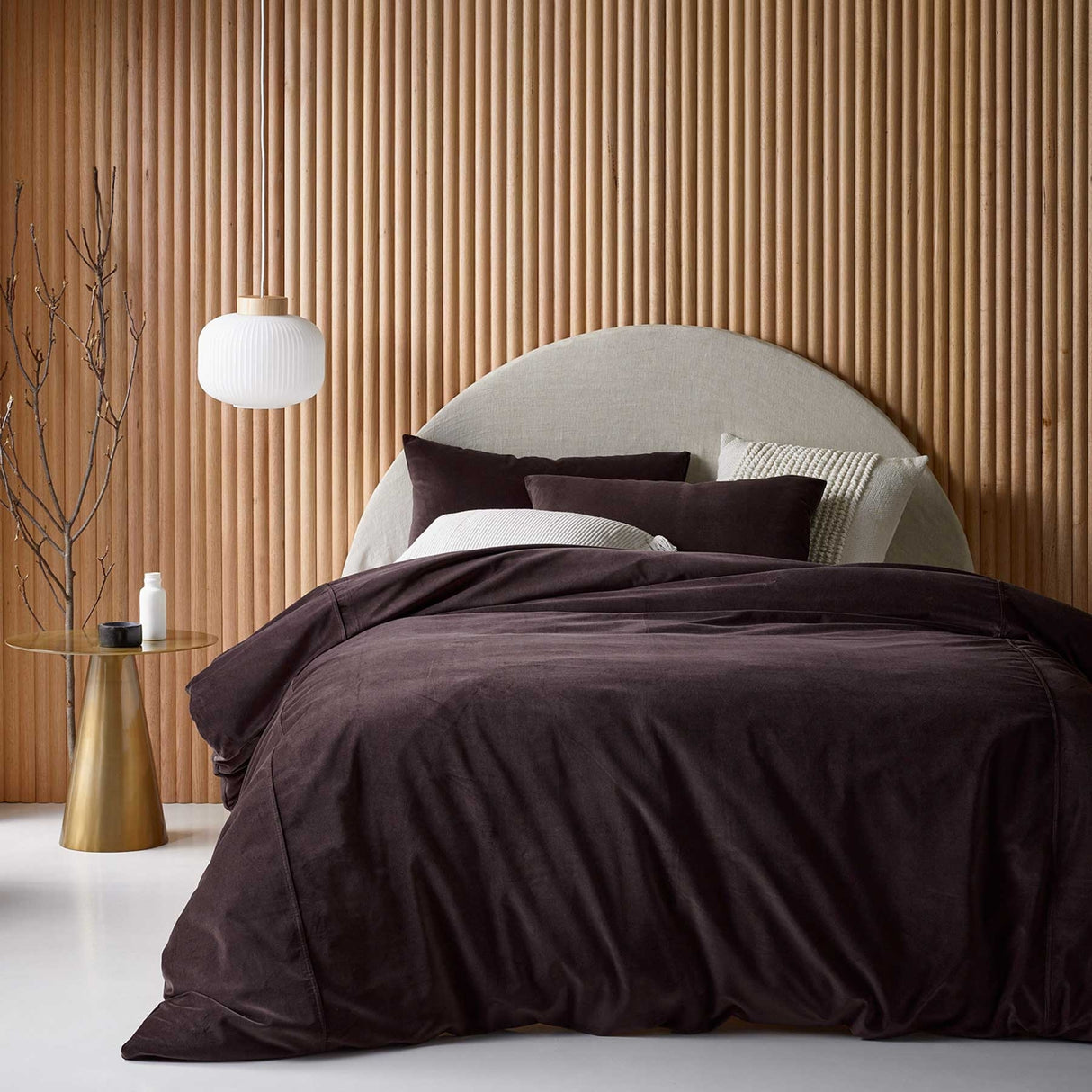 Vintage Design Homewares Cotton Velvet Quilt Cover Set — Stitched Panel Design — Allure Home Collections