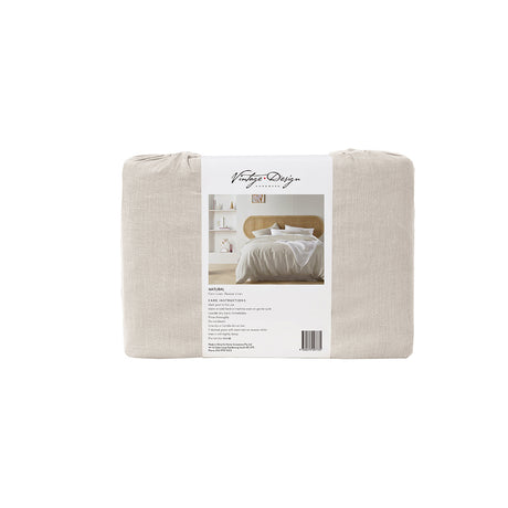 Vintage Design Homewares Natural French Linen Quilt Cover Set — Allure Home Collections