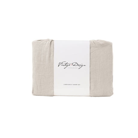 Vintage Design Homewares Natural French Linen Quilt Cover Set — Allure Home Collections