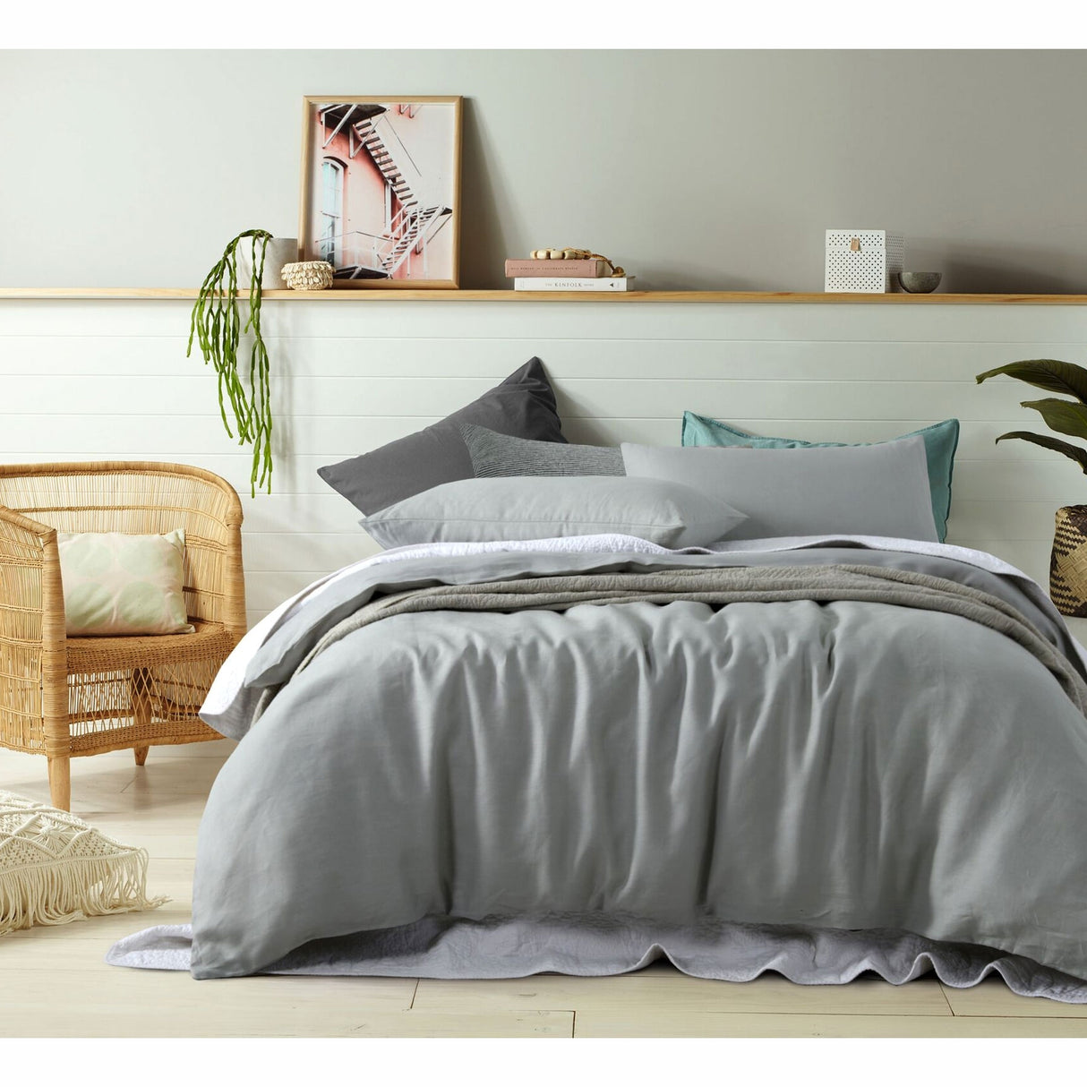 Vintage Design Homewares 100% Linen Quilt Cover Set — Classic Neutral — Allure Home Collections