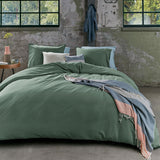 Bedding House Organic Cotton Basic Quilt Cover Set in Green — King — Allure Home Collections
