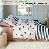 VTWonen Stripe and Eye Natural Cotton Quilt Cover Set — Reversible — Allure Home Collections