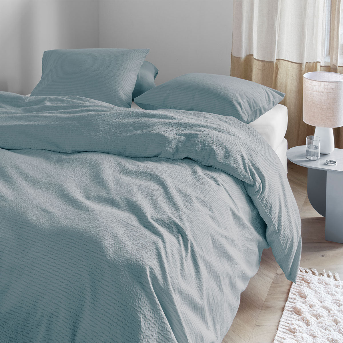 Bedding House Summer Seersucker Cotton Quilt Cover Set — Refined Edition — Allure Home Collections