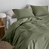Bedding House Summer Green Seersucker Cotton Quilt Cover Set — Allure Home Collections