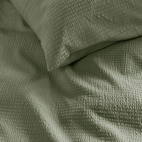 Bedding House Summer Green Seersucker Cotton Quilt Cover Set — Allure Home Collections