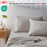 Accessorize 400TC Bamboo Cotton Sheet Set Fitted Sheet & Pillowcase Collection