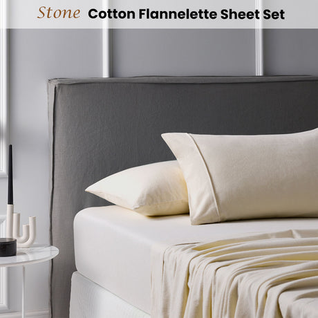 Accessorize Cotton Flannelette Sheet Set — Brushed Soft Warm Bedding — Allure Home Collections