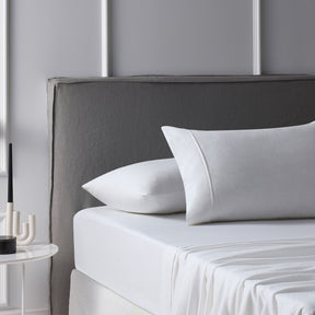 Bettona white brushed cotton flannelette sheet set on a winter bed