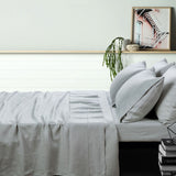 Vintage Design Homewares 100% Linen Dove Grey Sheet Set - Premium Bedding Collection