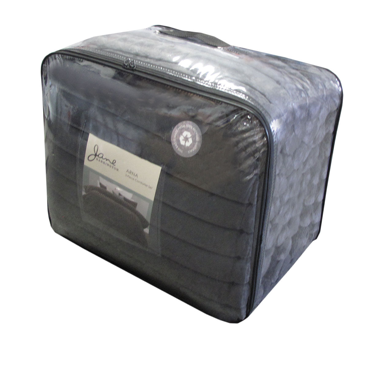 Kempley Arna Charcoal Faux Fur Comforter Set, King