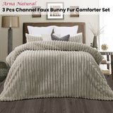 Longney Arna Natural Faux Fur Comforter Set, King