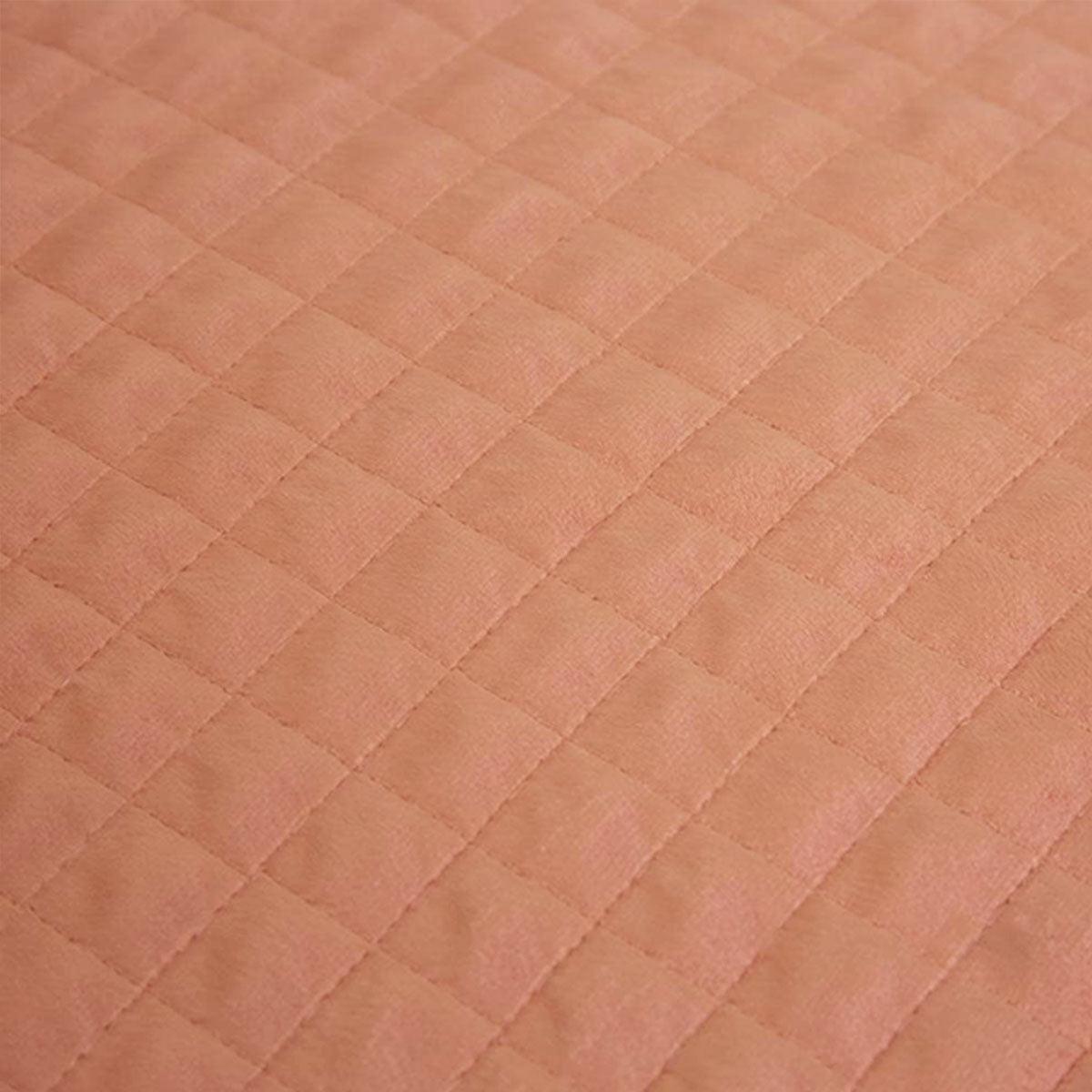 Todenham Velvet Quilted Coverlet Set 3pcs, Clay Pink Queen King