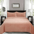 Upper Oddington clay pink velvet quilted diamond coverlet set Queen King