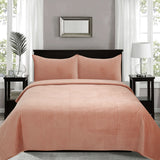 Upper Oddington clay pink velvet quilted diamond coverlet set Queen King