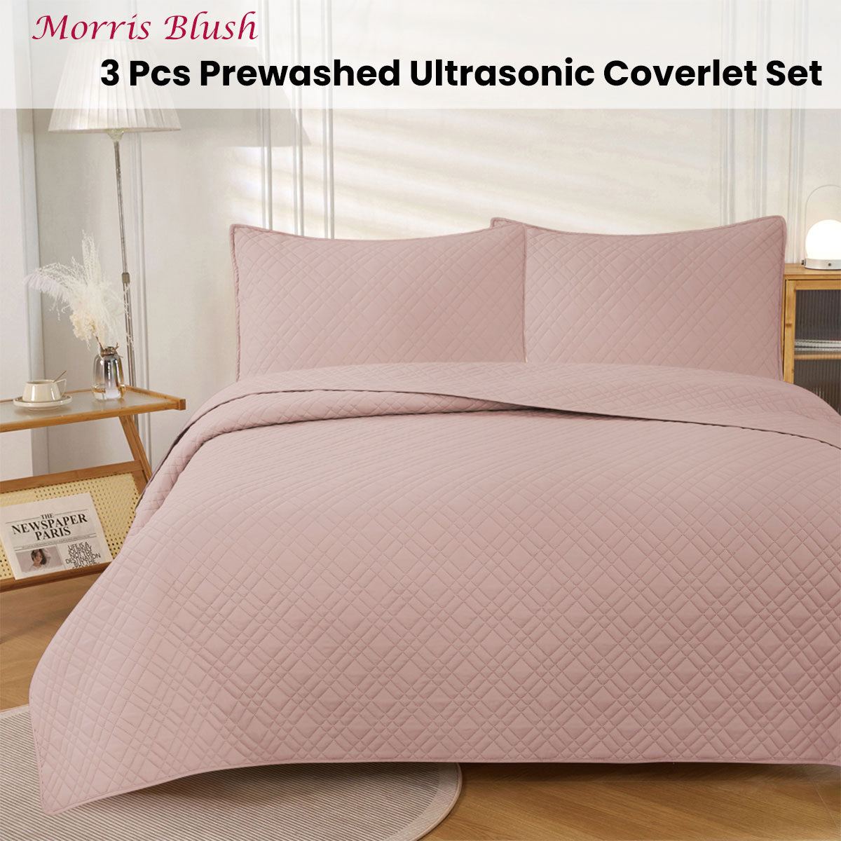 Selsley Coverlet Set, King, Blush