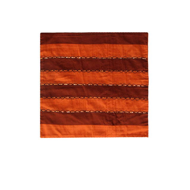 IDC Homewares Ayra Sequined Embroidered Cushion Cover — Burnt Orange — Allure Home Collections