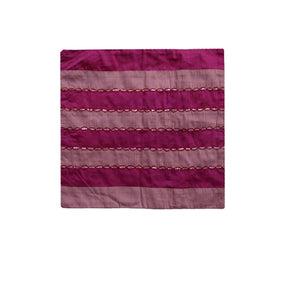 Asni sequined embroidered cushion cover fuchsia light catching embellishment