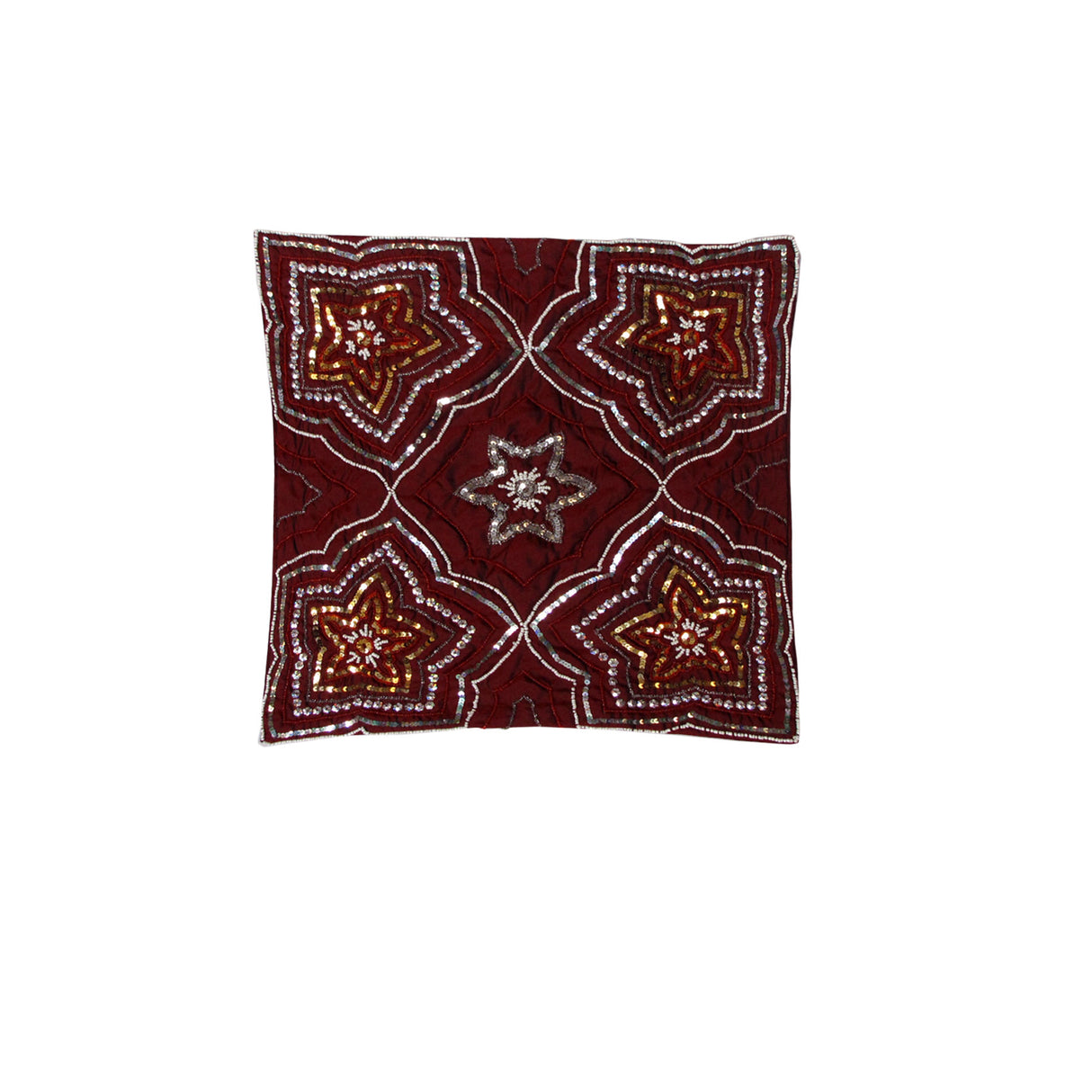 IDC Homewares Maya Sequin Cushion Cover — Orange and Chocolate — Allure Home Collections