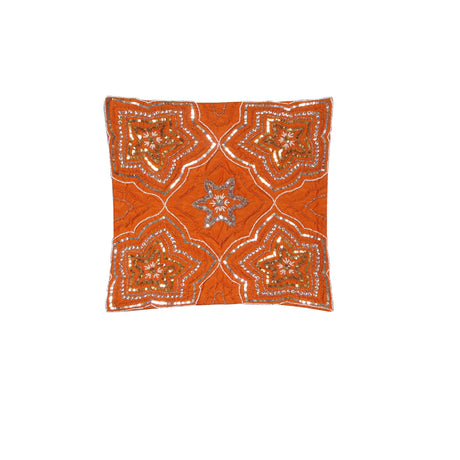 IDC Homewares Maya Sequin Cushion Cover — Orange and Chocolate — Allure Home Collections