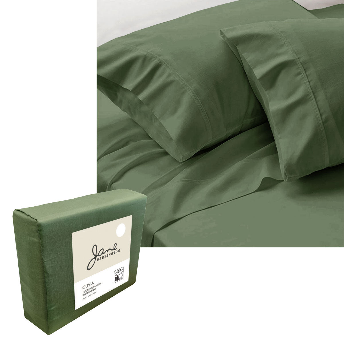 Jane Barrington Olivia 1200TC Cotton Rich Sheet Set — Luxury Bed Linen (Multi-Colour) — Allure Home Collections