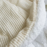 Forthampton Avalon Velvet Comforter Set with Sherpa Reverse, Cream Queen King