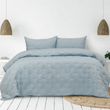 Evenlode chambray microfibre embroidered comforter set Queen King