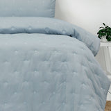 Evenlode Embroidered Comforter Set 3pcs, Chambray Queen King