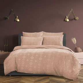 Ampney Crucis peach tufted floral comforter set Queen