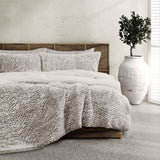 Sandford bear brown faux fur sherpa comforter set Single Double