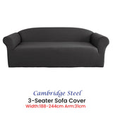 Extra Stretch Three Seater Couch Cover in Steel