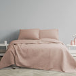 Milton under Wychwood powder pink microfibre floral quilted coverlet set Queen King