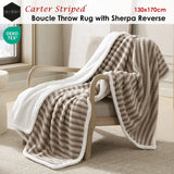 Stawell Striped Boucle Throw Rug, 130x170cm