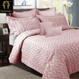 Little Barrington rose pink polyester ultrasonic braided comforter set King