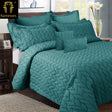 Little Barrington teal polyester ultrasonic braided comforter set Queen