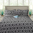 Idbury charcoal microfibre ultrasonic geometric comforter set Queen
