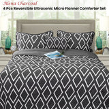 Idbury Ultrasonic Comforter Set 4pcs, Charcoal Queen