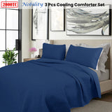Kineton 3pcs Cooling Embroidered Comforter Set, King, Nobility