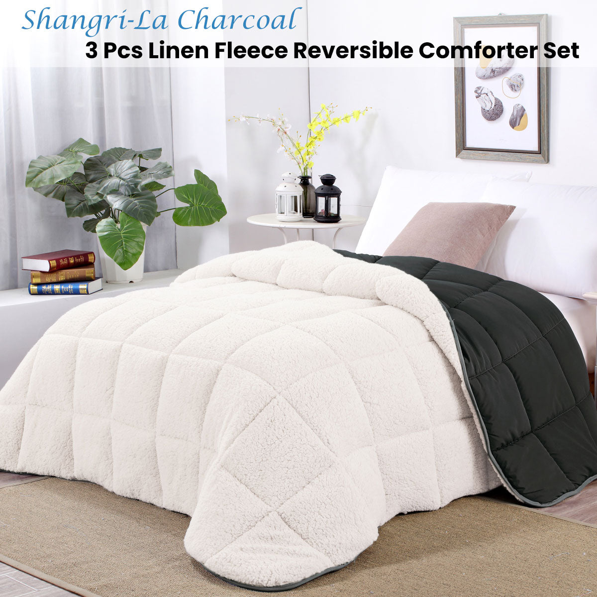 Frampton Mansell Comforter Set, Queen, Charcoal
