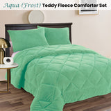 Dorn Teddy Fleece Comforter Set, Aqua Frost King