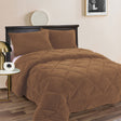 Icomb camel teddy fleece microfibre comforter set Queen