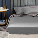 Ramesses 1500TC Elite Egyptian Cotton Sateen Fitted Sheet Combo Set in Grey — Single — Allure Home Collections
