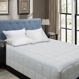 Silver box end quilt with lofty cassette stitching on a King Single bed