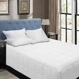 White box end quilt with lofty cassette stitching on a King Single bed
