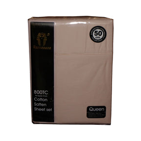 Orvieto linen 800TC cotton sateen sheet set on a king bed