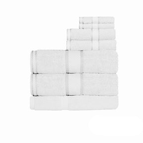 Milos white 550 GSM combed cotton bath sheet set in a coastal bathroom