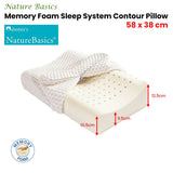 Alastairs Nature Basics Memory Foam Contour Pillow — 38x58cm, Ergonomic Support — Allure Home Collections