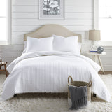 Cranham white cotton pompom coverlet set king